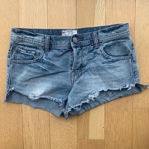 Free people button up jean shorts